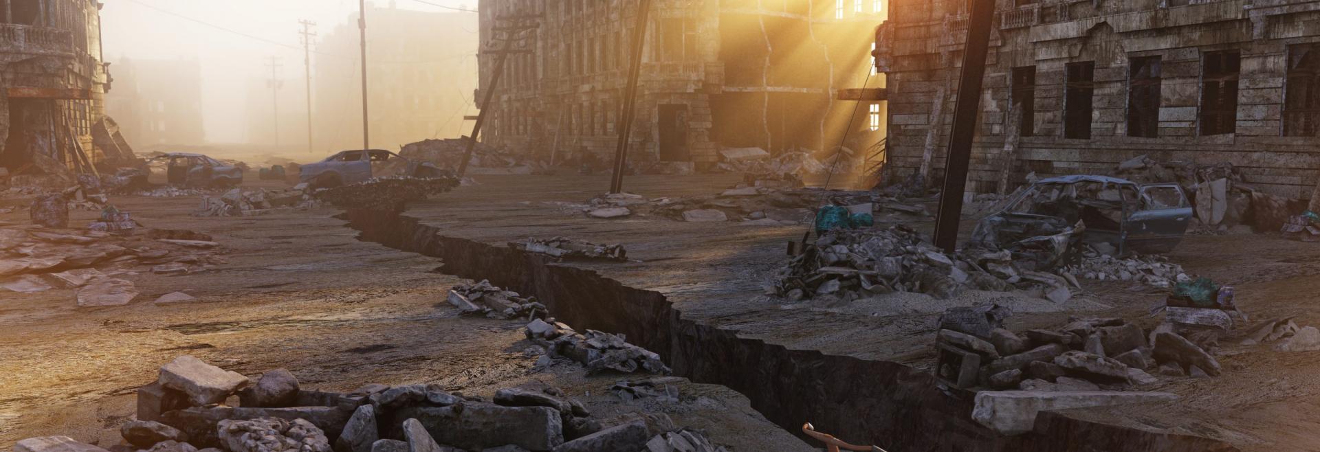 aftermath of an earthquake|||